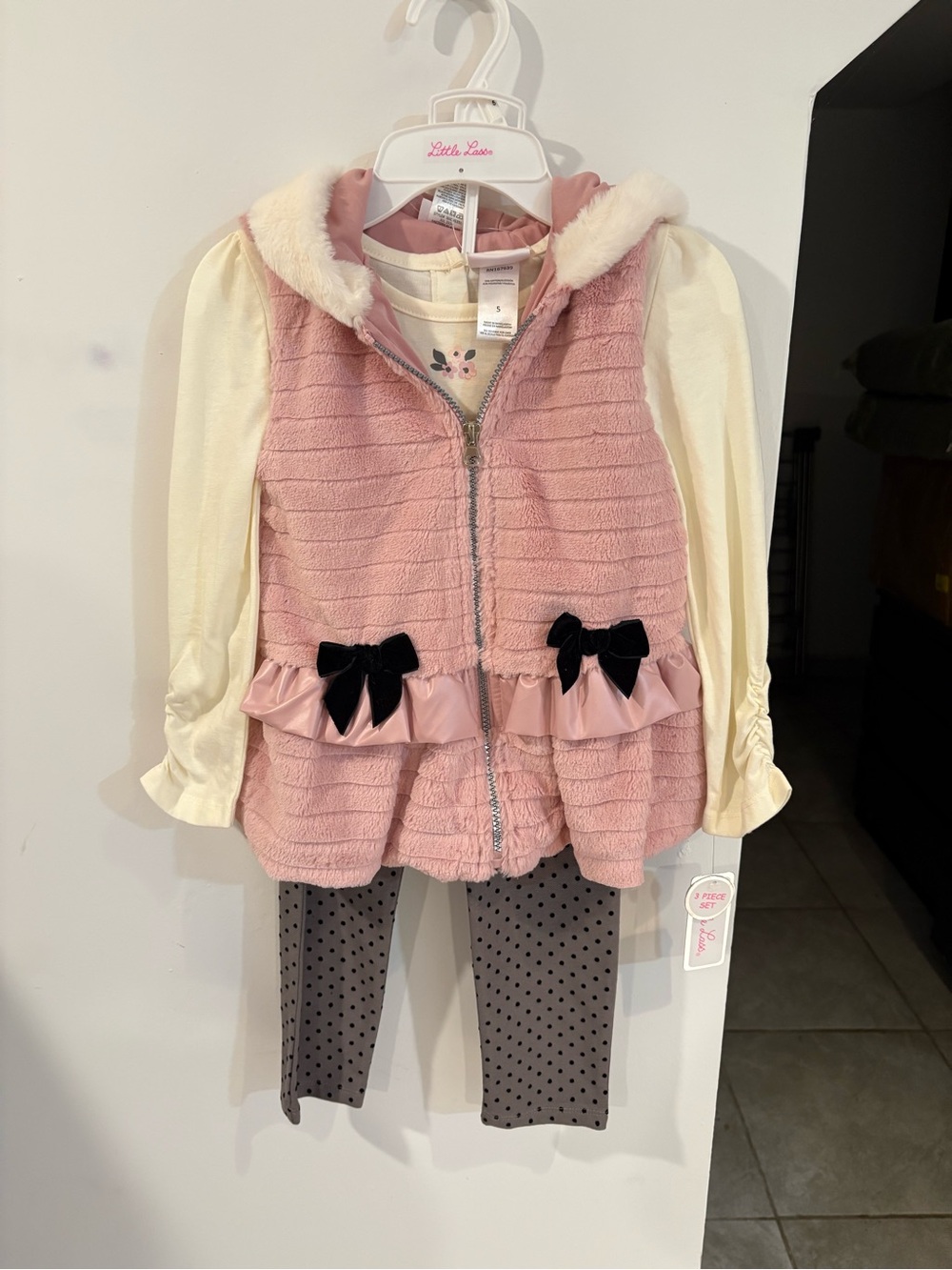 Little Lass Pink Faux-Fur Lined Hooded Jacket
